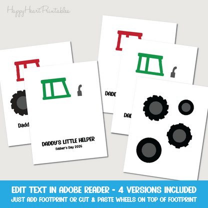 Footprint Tractor - Printable Father's Day Craft