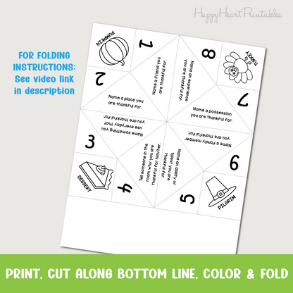 Thanksgiving Printable Truth Teller