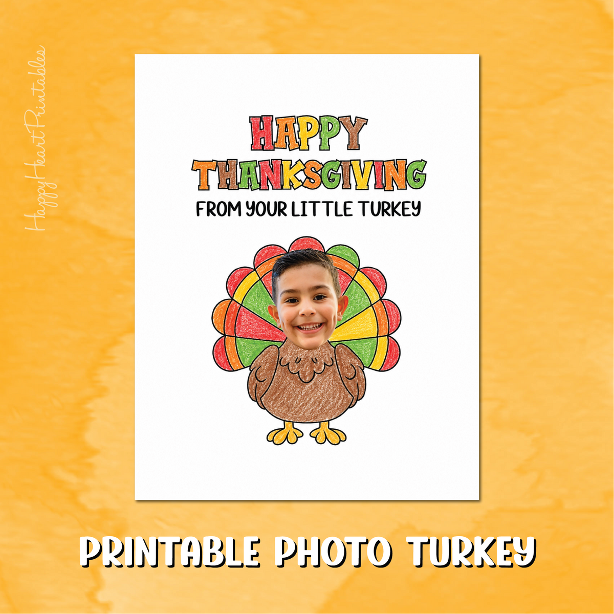 Thanksgiving Turkey Photo Printable Craft