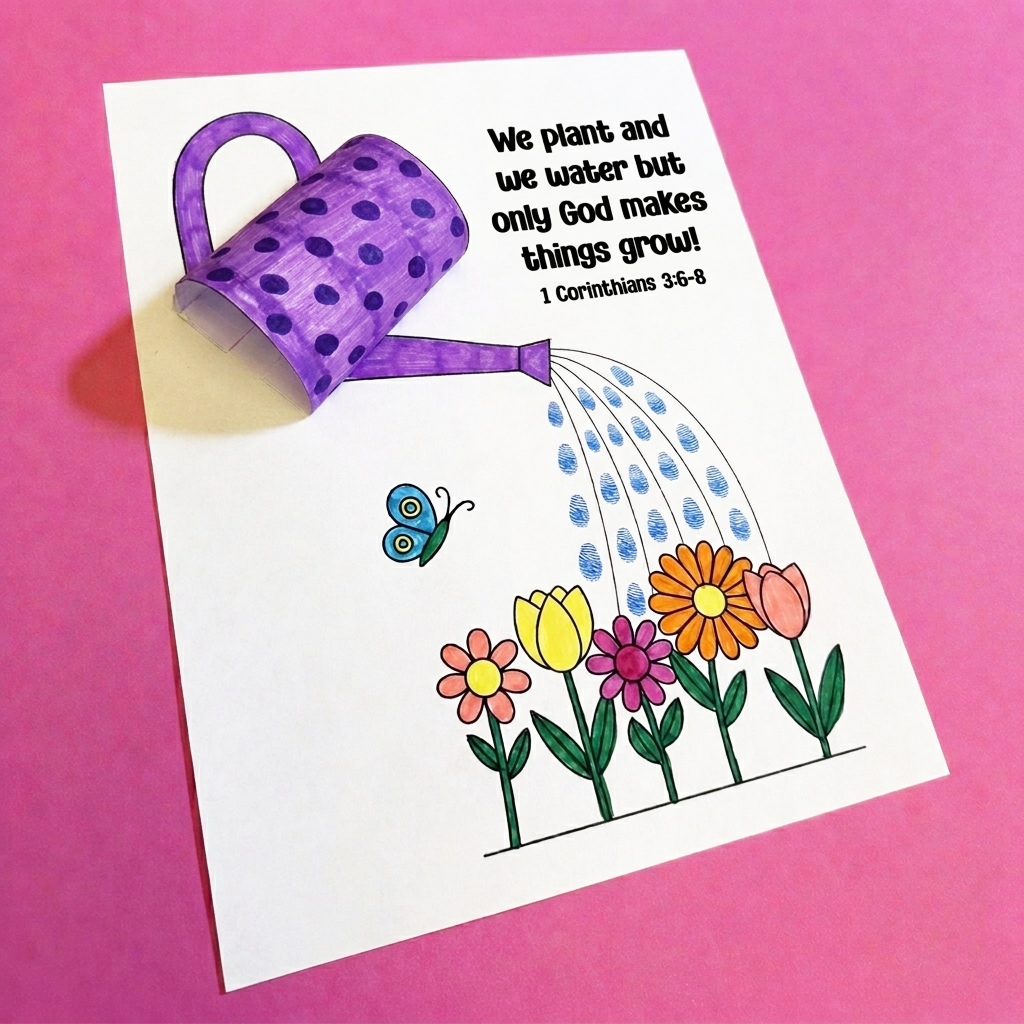 God Makes Things Grow Bible Craft Template