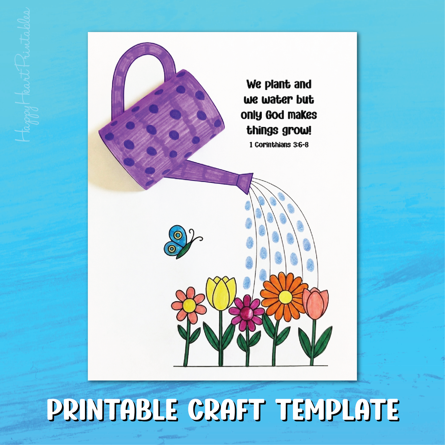God Makes Things Grow Bible Craft Template
