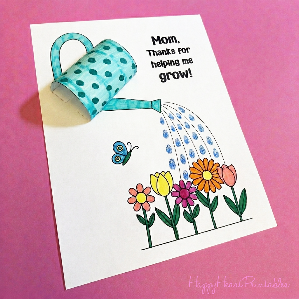 Mother's Day Craft Template - Helping Me Grow Watering Can