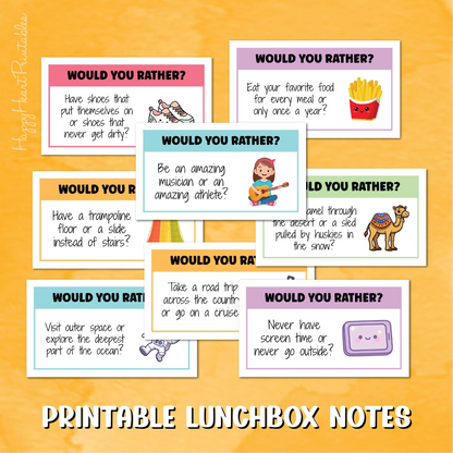 Would You Rather Printable Lunchbox Notes