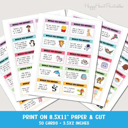 Would You Rather Printable Lunchbox Notes